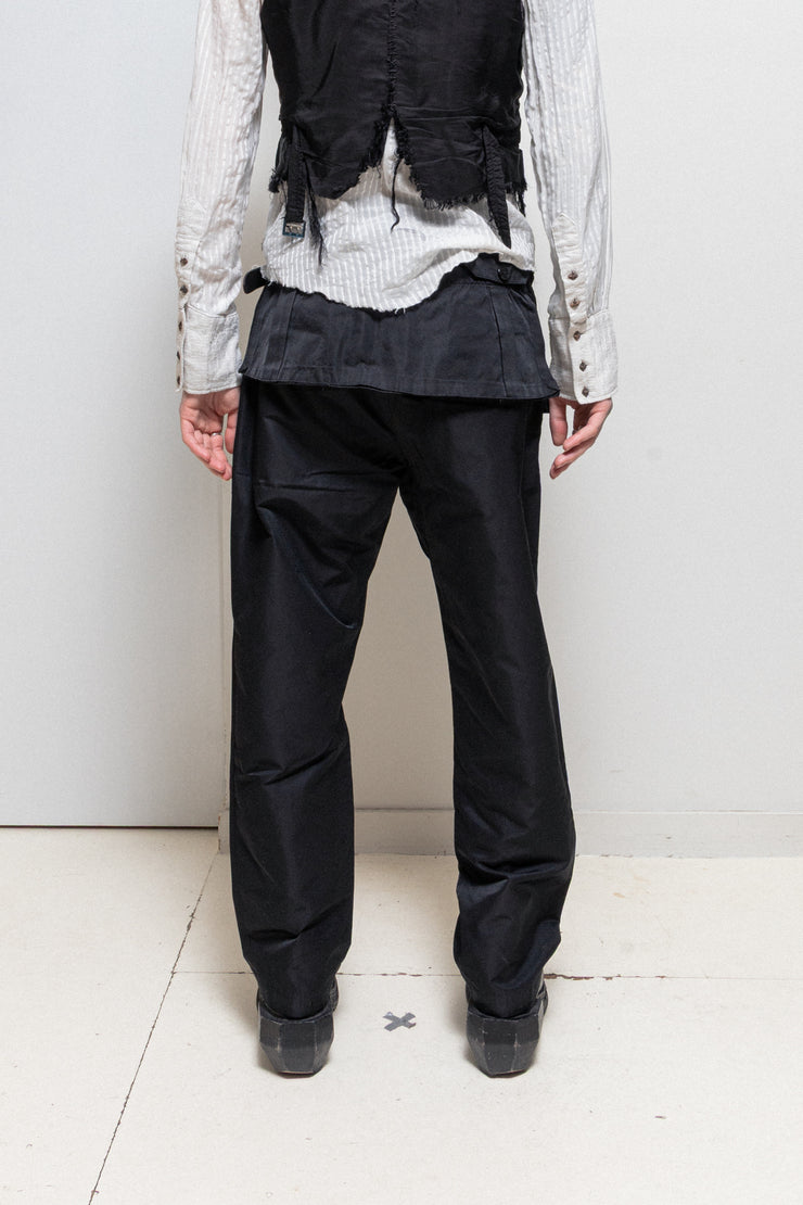 YOHJI YAMAMOTO POUR HOMME - SS01 Nylon + ramie wide pants with waist pockets (runway)