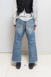 ISAMU KATAYAMA BACKLASH - Wide ripped denim pants