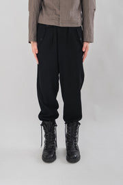 YOHJI YAMAMOTO POUR HOMME - Wool pants with waist details and feet straps (late 80's)
