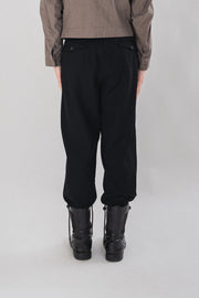 YOHJI YAMAMOTO POUR HOMME - Wool pants with waist details and feet straps (late 80's)