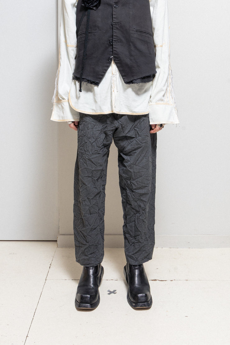 YOHJI YAMAMOTO POUR HOMME - Wrinkled wool pants
