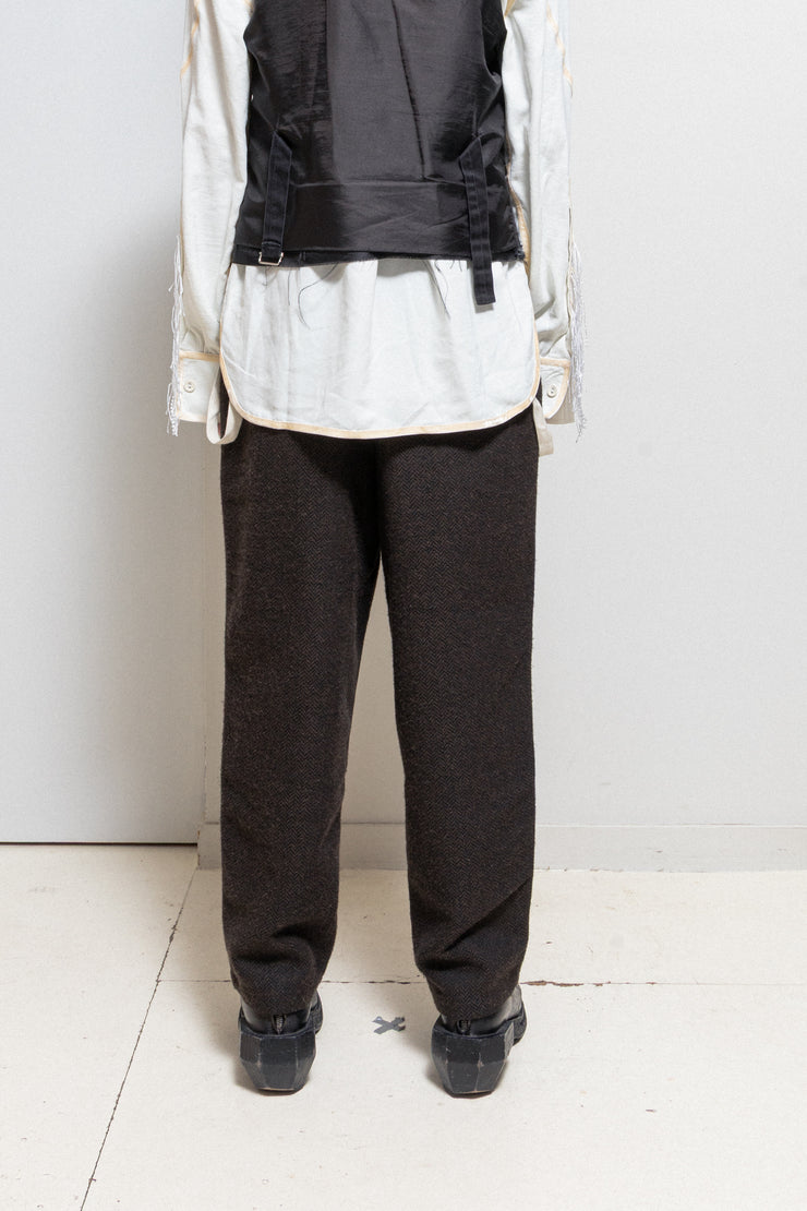 ALEKSANDR MANAMIS - Thick wool pants with contrasting straps