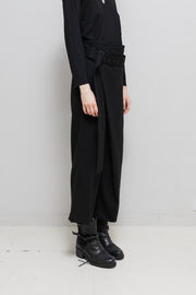 YOHJI YAMAMOTO Y'S PINK - Folded wide wool pants with a waist belt