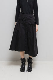 YOHJI YAMAMOTO Y'S - Button up cotton skirt with pleated panels