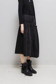 YOHJI YAMAMOTO Y'S - Button up cotton skirt with pleated panels