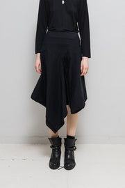 YOHJI YAMAMOTO GOTHIC - Thick cotton skirt with asymmetric front panels (90's)