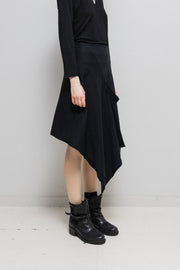 YOHJI YAMAMOTO GOTHIC - Thick cotton skirt with asymmetric front panels (90's)