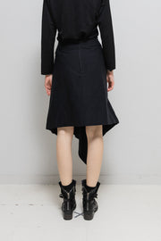 YOHJI YAMAMOTO GOTHIC - Thick cotton skirt with asymmetric front panels (90's)