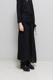 YOHJI YAMAMOTO Y'S - Long cotton layered skirt with frilled details