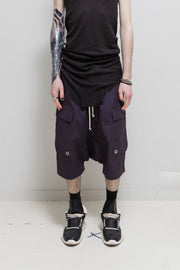 RICK OWENS - SS21 "PHLEGETHON" Plum pod shorts with eyelet details