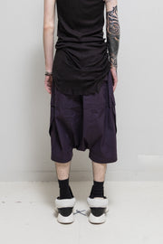 RICK OWENS - SS21 "PHLEGETHON" Plum pod shorts with eyelet details