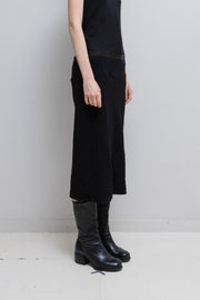 RICK OWENS - FW14 "MOODY" Wool skirt with bias seams and ribbed waist