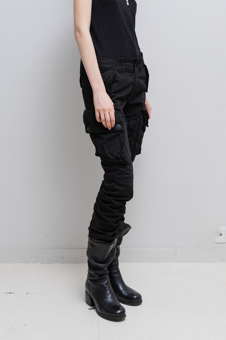 JULIUS 7 - FW09 Cotton satin slim Gas Mask cargo pants