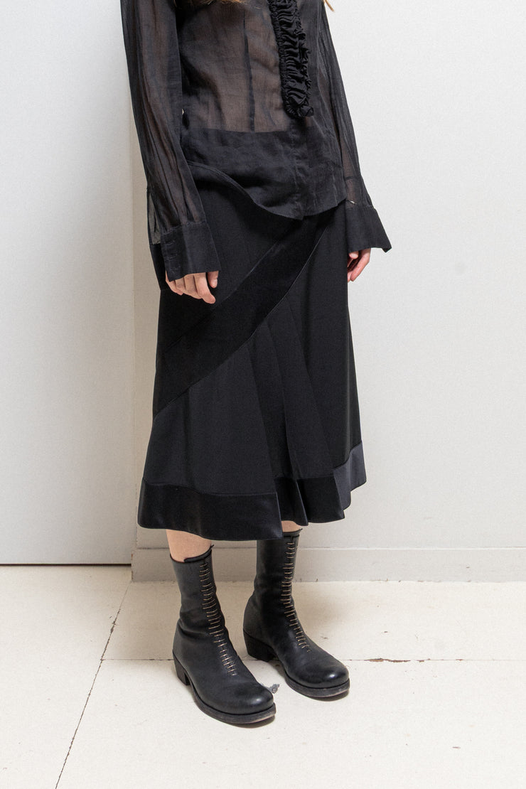 ALEXANDER MCQUEEN - SS04 « Deliverance » Silk blend midi skirt with panel details