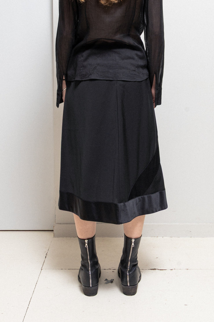 ALEXANDER MCQUEEN - SS04 « Deliverance » Silk blend midi skirt with panel details