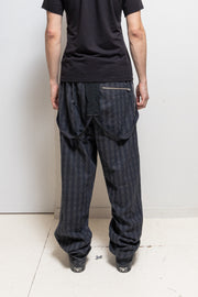 YOHJI YAMAMOTO POUR HOMME - Early 80’s patterned wide cotton pants with suspenders