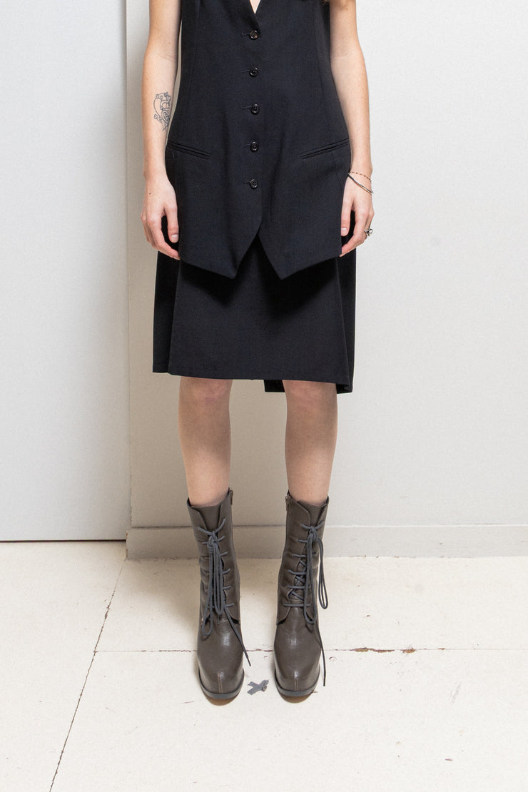 ANN DEMEULEMEESTER - Late 90’s / Early 00’s wool skirt with back slit
