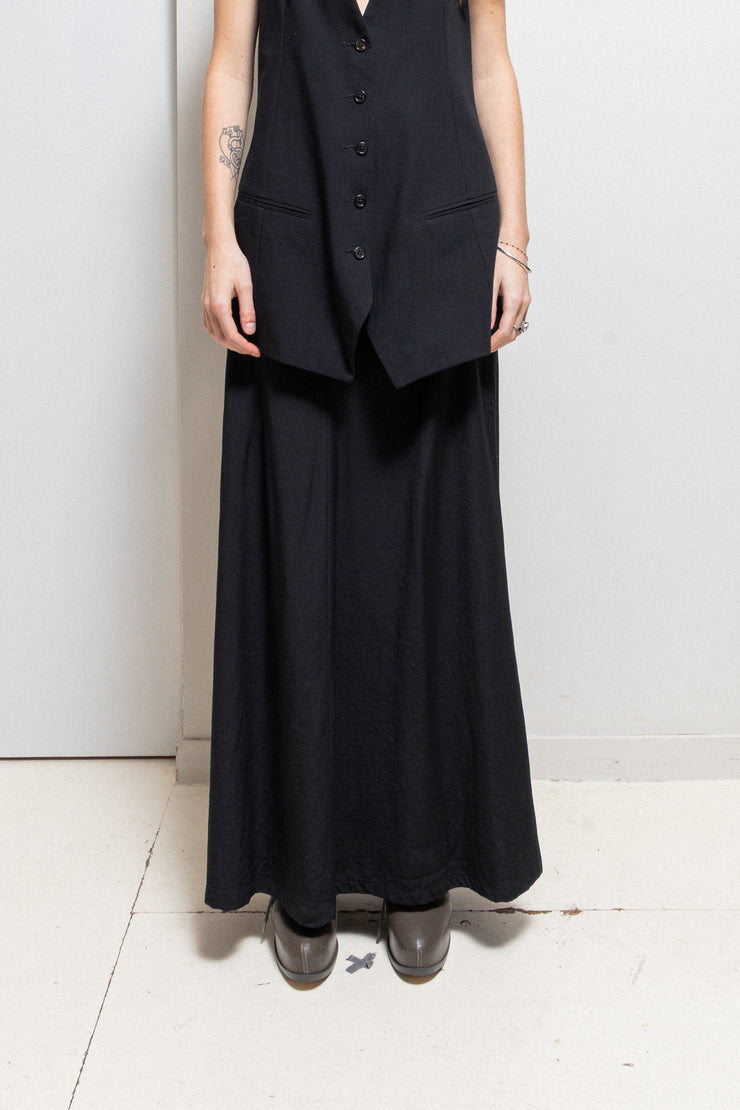 ANN DEMEULEMEESTER - Late 90’s / Early 00’s long wool skirt with waist straps
