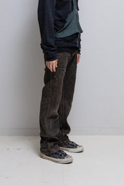 RICK OWENS SLAB - Mud washed wide denim pants (PROTO)