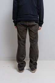 RICK OWENS SLAB - Mud washed wide denim pants (PROTO)