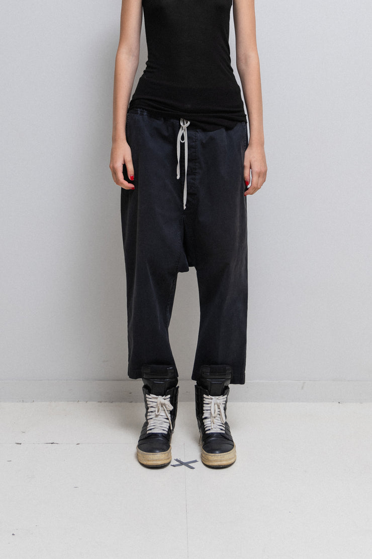 RICK OWENS - FW16 « MASTODON » Low crotch drawstrings cotton pants