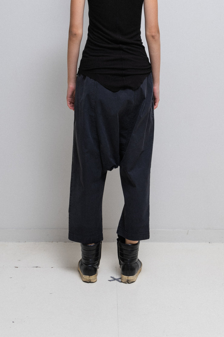 RICK OWENS - FW16 « MASTODON » Low crotch drawstrings cotton pants