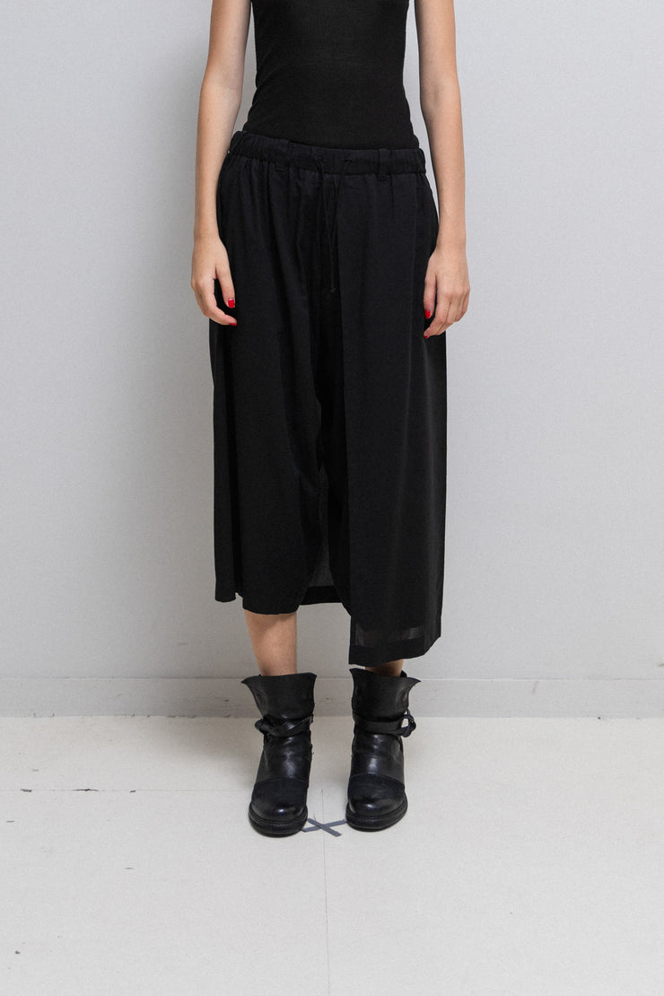 YOHJI YAMAMOTO - SS19 Wide cotton pants with side panel