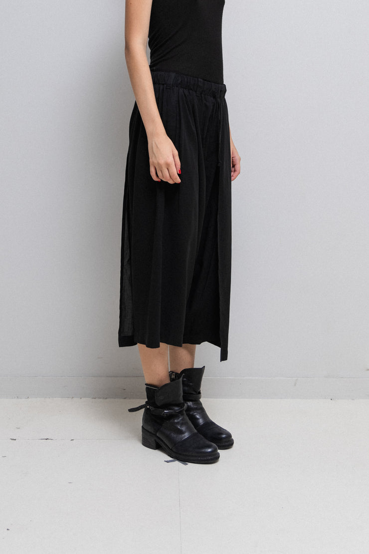 YOHJI YAMAMOTO - SS19 Wide cotton pants with side panel