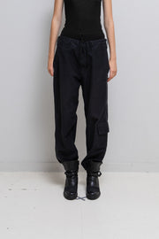 YOHJI YAMAMOTO POUR HOMME - Wide cotton pants with leg pockets and waist drawstrings