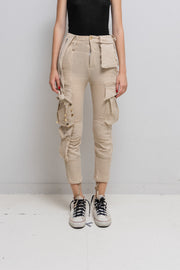 UNDERCOVER - Spring 2004 « Languid » Cotton gauze cargo pants with sequin details