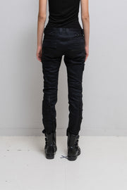 BLACKMEANS - Thick cotton pants with flap pockets, zippers and strap details