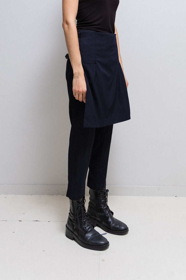 COMME DES GARÇONS - ~2001 Navy skirt pants with side buckles