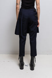 COMME DES GARÇONS - ~2001 Navy skirt pants with side buckles