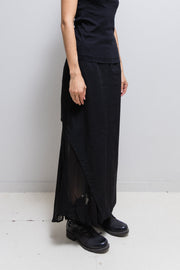 YOHJI YAMAMOTO Y’S - Long cotton skirt with sheer cutout (2010’s)