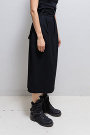 YOHJI YAMAMOTO - Long wool skirt with removable suspenders (late 80’s)