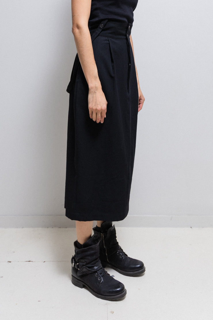 YOHJI YAMAMOTO - Long wool skirt with removable suspenders (late 80’s)