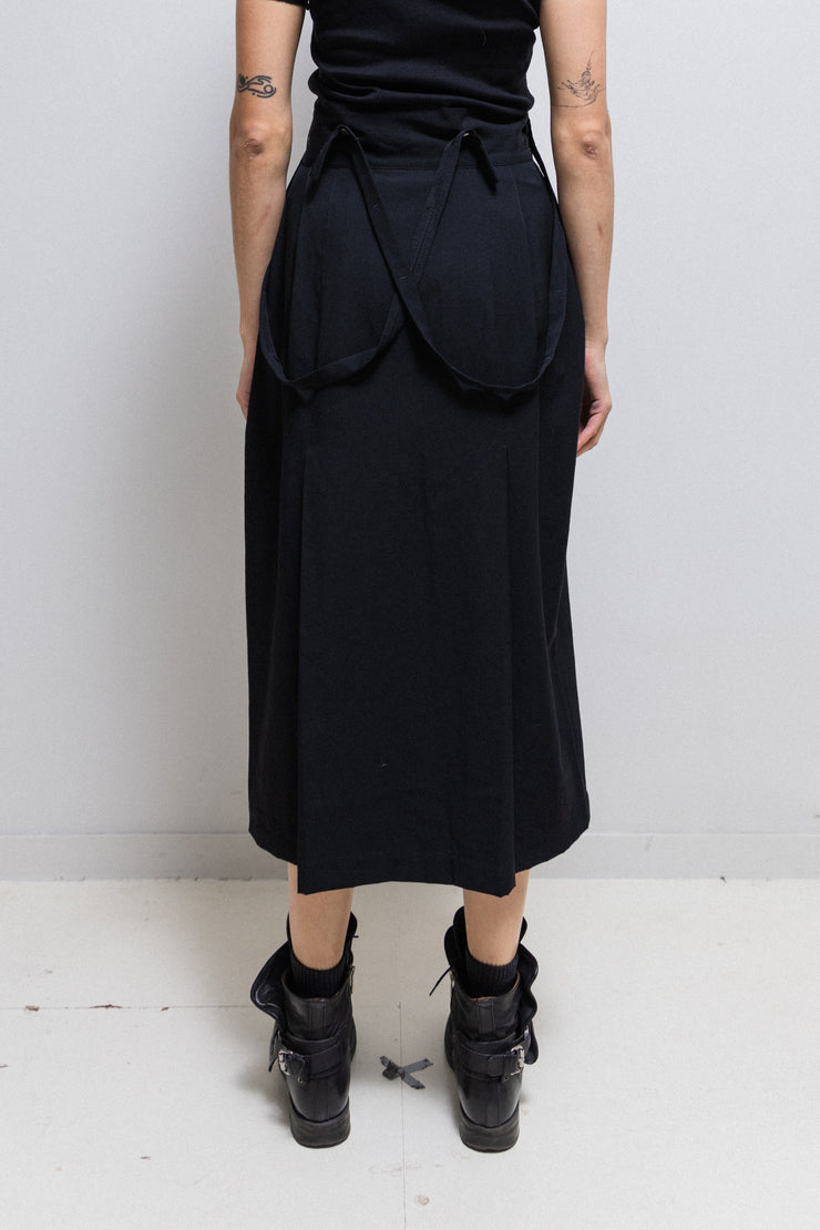 YOHJI YAMAMOTO - Long wool skirt with removable suspenders (late 80’s)