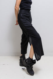 YOHJI YAMAMOTO - SS15 Cotton linen pants with full length leg zippers (runway)