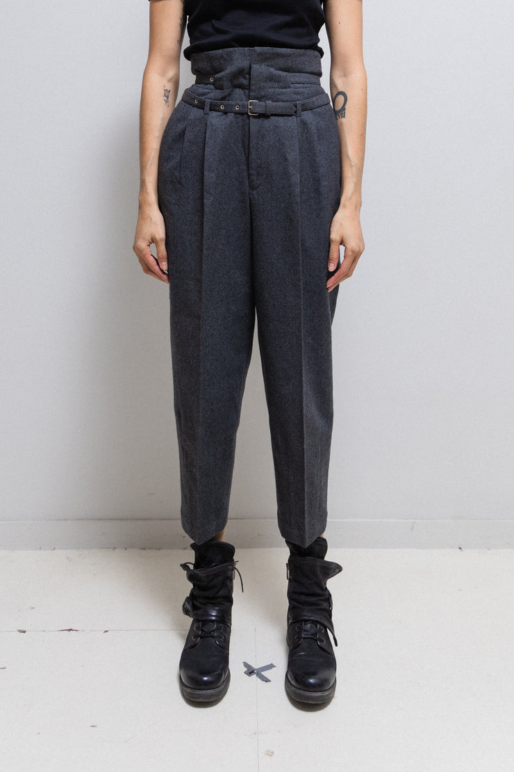 COMME DES GARCONS - FW89 High waisted wool pants with double belt