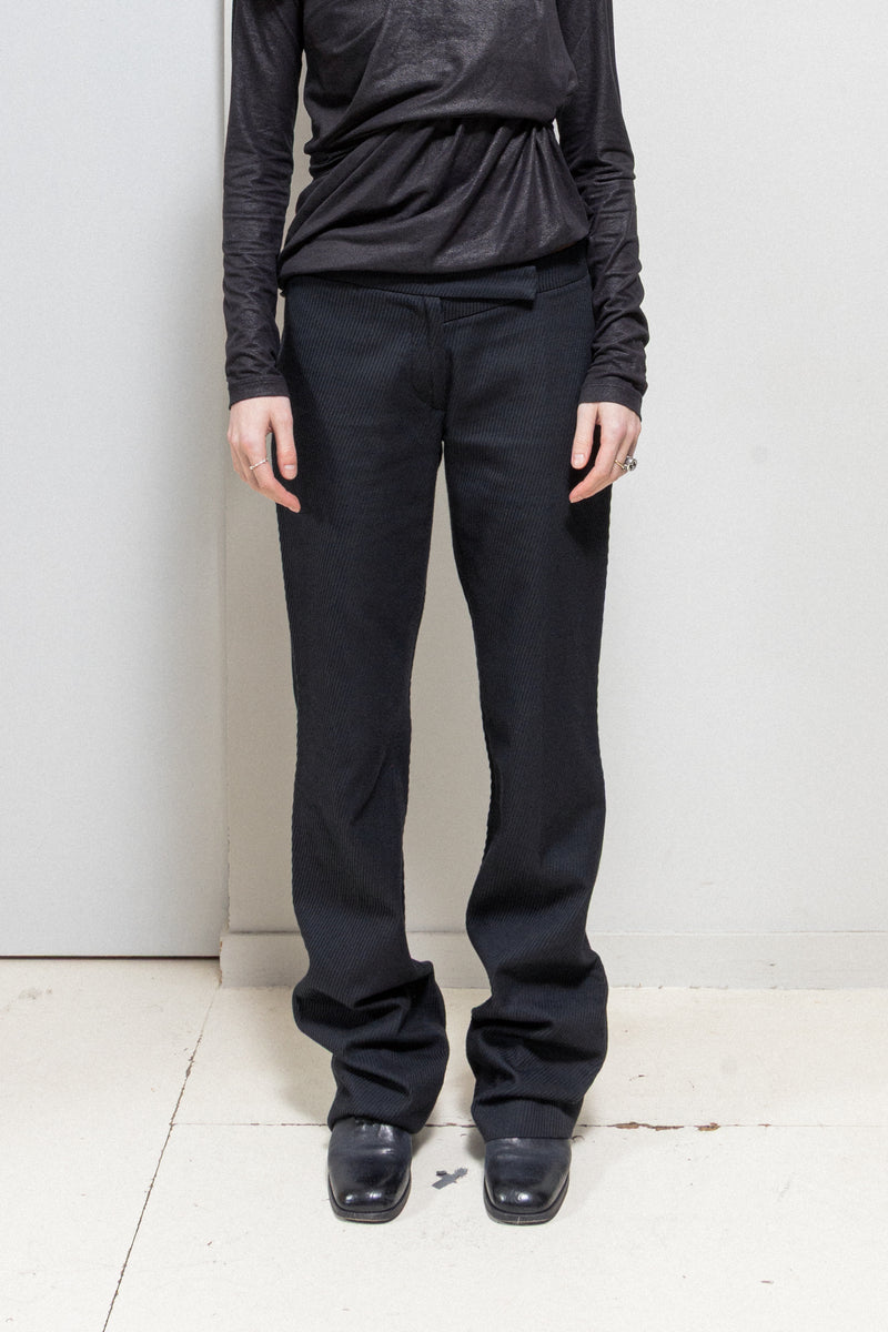 ANN DEMEULEMEESTER - Late 90's / Early 00's Ribbed cotton flare