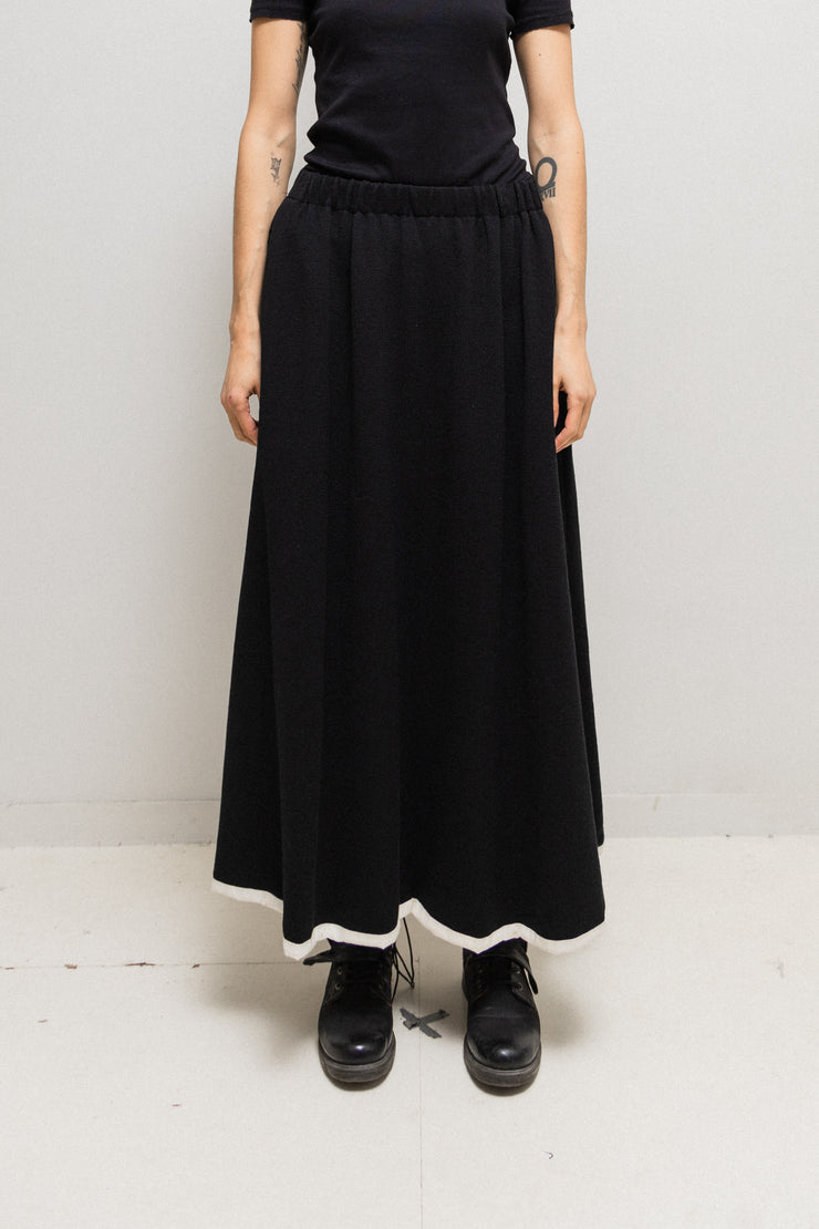 JUNYA WATANABE - FW96 Knitted wool heavy skirt with contrasting lining and pockets