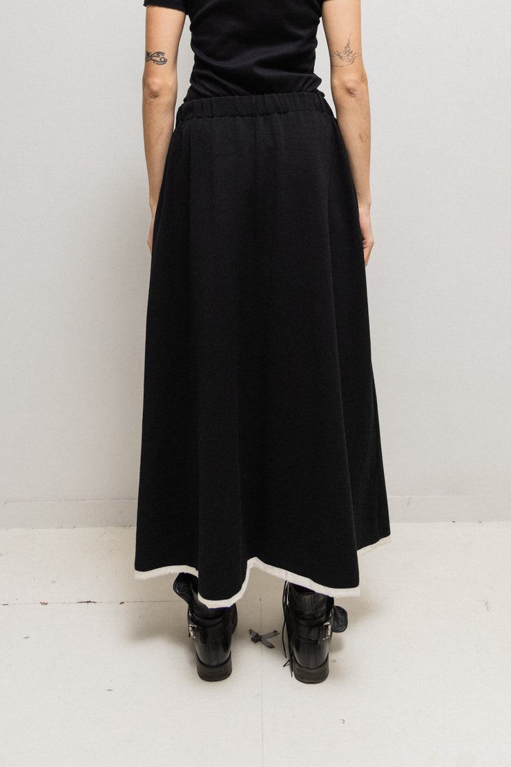 JUNYA WATANABE - FW96 Knitted wool heavy skirt with contrasting lining and pockets