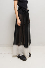 ANN DEMEULEMEESTER - SS07 Silk gradient button up maxi skirt