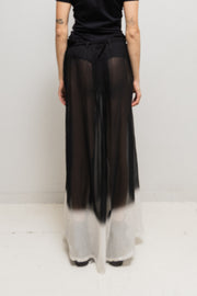 ANN DEMEULEMEESTER - SS07 Silk gradient button up maxi skirt