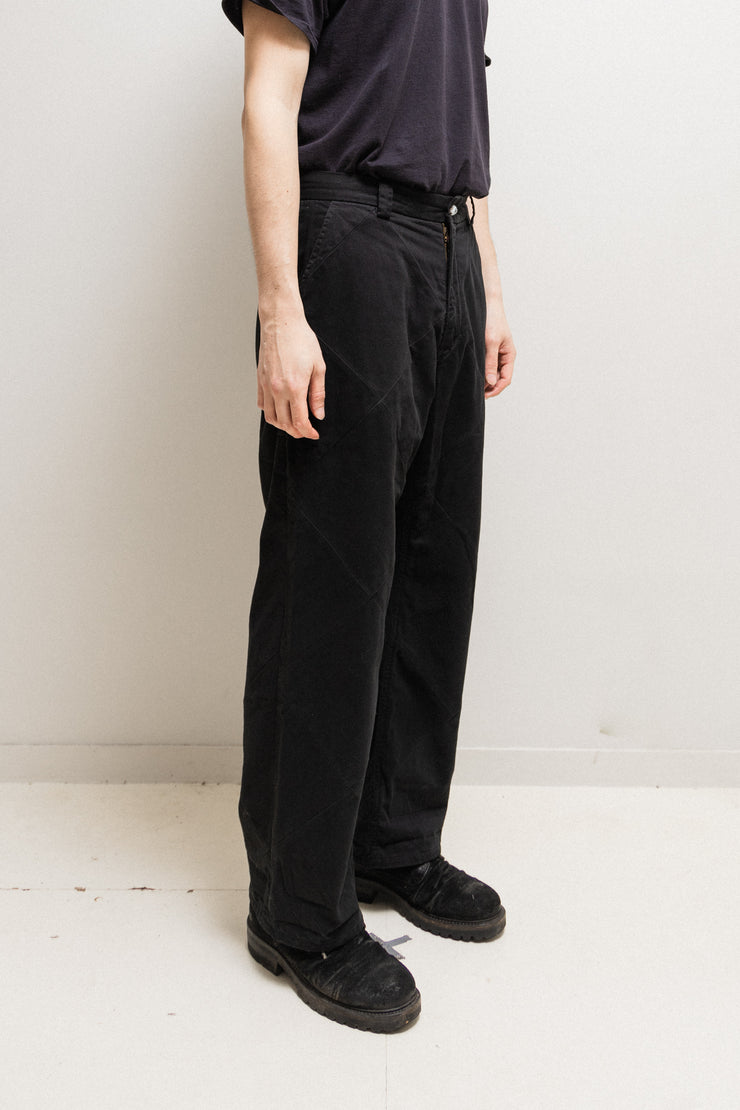 UNDERCOVER - SS05 « But Beautiful II » Wide cotton pants with eyeball button and patterned waist