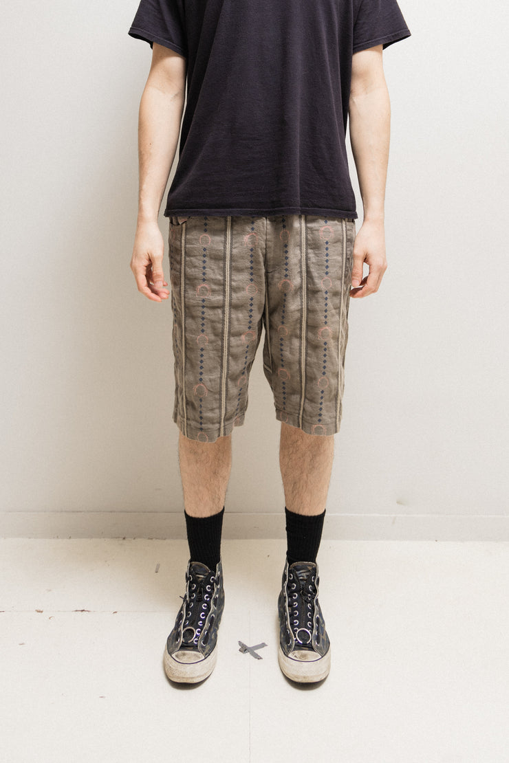 UNDERCOVER - SS03 « SCAB » Electro Hippies patterned shorts with flap pockets