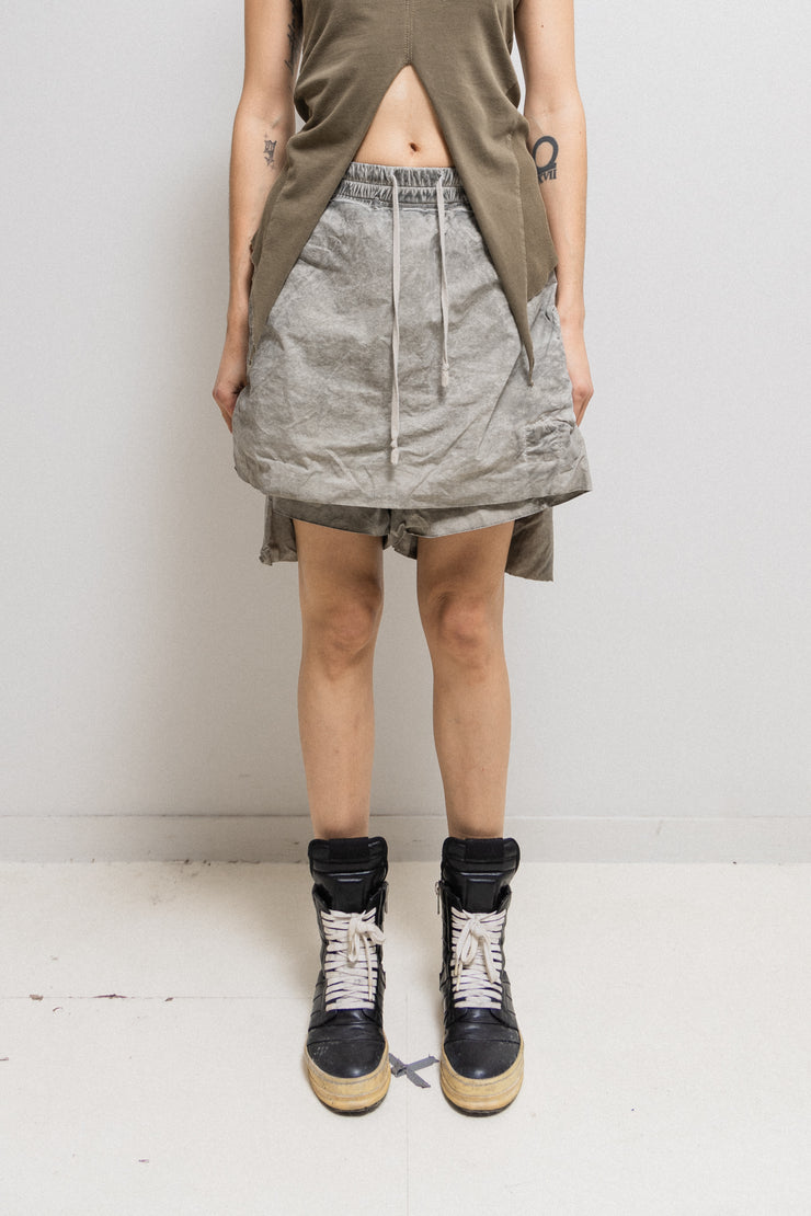 RICK OWENS DRKSHDW - 2010 Pearl grey cotton skirt shorts