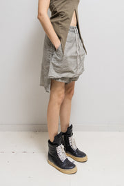 RICK OWENS DRKSHDW - 2010 Pearl grey cotton skirt shorts