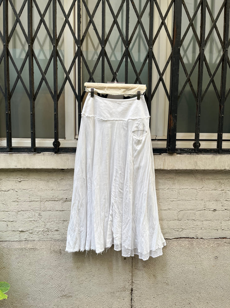 (New Arrival) YOHJI YAMAMOTO - FW22 Long cotton skirt with pocket detail (runway)
