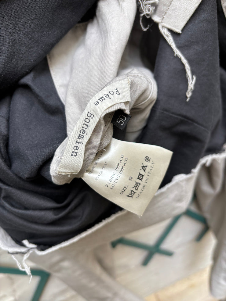 (New Arrival) POÈME BOHÉMIEN -  Button up cotton jacket with frayed bottom edge